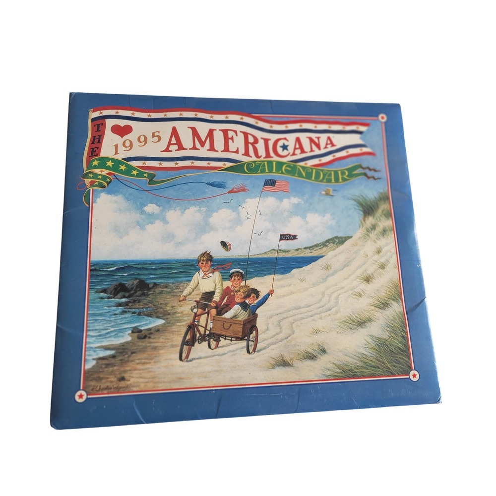 Americana Calendar 1995 Charles Wysocki Vintage Patriotic Wall Decor